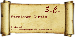 Streicher Cintia névjegykártya